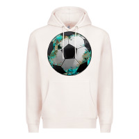Pale Pink western sport soccer camouflage turquoise pattern Premium Hoodie - Artiststas