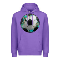 Purple western sport soccer camouflage turquoise pattern Premium Hoodie - Artiststas