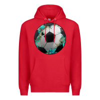 Red western sport soccer camouflage turquoise pattern Premium Hoodie - Artiststas