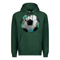 Sports Green western sport soccer camouflage turquoise pattern Premium Hoodie - Artiststas