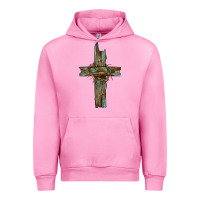 Fuchsia Pink cross with thorn Urban Hoodie - BarkalooDesign