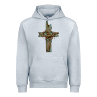 Heather Grey cross with thorn Urban Hoodie - BarkalooDesign