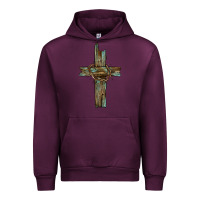 Mauve Wine cross with thorn Urban Hoodie - BarkalooDesign