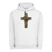 Pigment Lunar Rock cross with thorn Urban Hoodie - BarkalooDesign