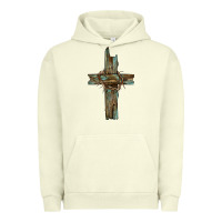 Pigment Pistachio cross with thorn Urban Hoodie - BarkalooDesign