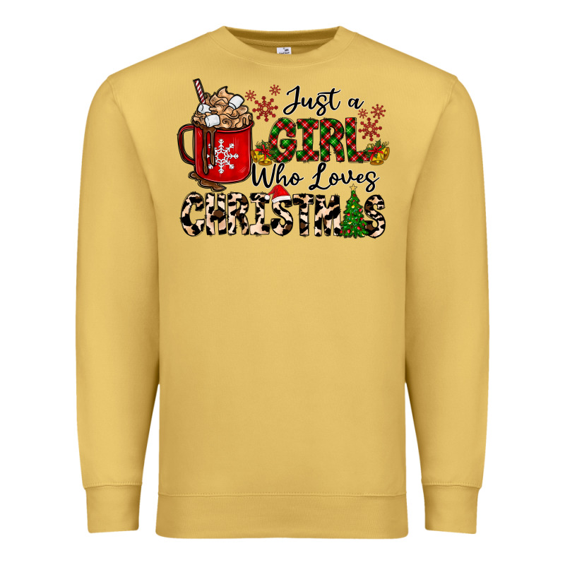 Just A Girl Who Loves Christmas Premium Sweatshirt by CowhideDigitalArt | Teevron
