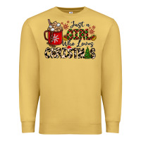 Antique Gold just a girl who loves christmas Premium Sweatshirt - CowhideDigitalArt