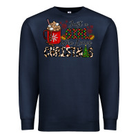 Navy just a girl who loves christmas Premium Sweatshirt - CowhideDigitalArt