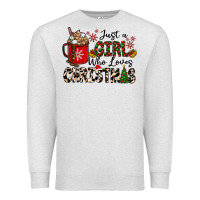 Oatmeal Heather just a girl who loves christmas Premium Sweatshirt - CowhideDigitalArt