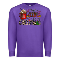 Purple just a girl who loves christmas Premium Sweatshirt - CowhideDigitalArt