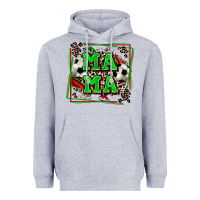 Heather Grey soccer mama with leopard Heavyweight Hoodie - Zillion Design Studio