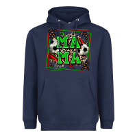Navy soccer mama with leopard Heavyweight Hoodie - Zillion Design Studio