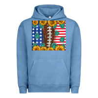 Pigment Pebble Blue American football and america Urban Hoodie - NancyCooperArtShop