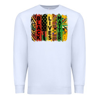 White junetheenth black livesmatter brush stroke Premium Sweatshirt - HRA Design Shop