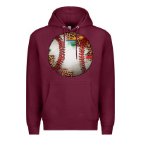 Burgundy western baseball leopard serape pattern Premium Hoodie - Artiststas