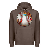 Coffee western baseball leopard serape pattern Premium Hoodie - Artiststas