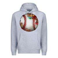Heather Grey western baseball leopard serape pattern Premium Hoodie - Artiststas