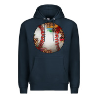 Navy western baseball leopard serape pattern Premium Hoodie - Artiststas