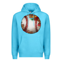 Ocean Blue western baseball leopard serape pattern Premium Hoodie - Artiststas