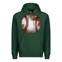 Sports Green western baseball leopard serape pattern Premium Hoodie - Artiststas