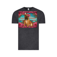 Vintage Black french bulldog floral Vintage Tee - Artiststas