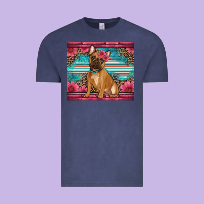 French Bulldog Floral Vintage Tee Designed By Artiststas