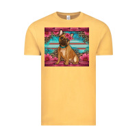 Vintage Mustard french bulldog floral Vintage Tee - Artiststas