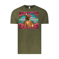 Vintage Olive french bulldog floral Vintage Tee - Artiststas