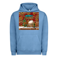 Pigment Pebble Blue merry christmas cookies buffalo plaid Urban Hoodie - Jasminsmagicworld