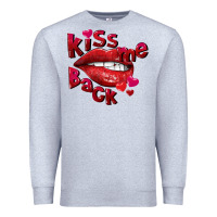 Heather Grey kiss me back Premium Sweatshirt - FaDigitalArtStudio