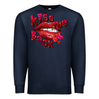 Navy kiss me back Premium Sweatshirt - FaDigitalArtStudio