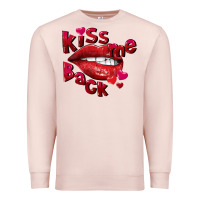 Pale Pink kiss me back Premium Sweatshirt - FaDigitalArtStudio