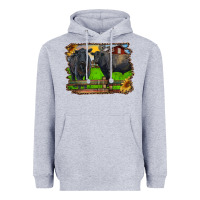 Heather Grey black angus cattle and bull in barnyard Heavyweight Hoodie - RanaPortraitStore