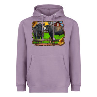 Lavender black angus cattle and bull in barnyard Heavyweight Hoodie - RanaPortraitStore