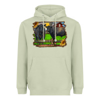 Black Angus Cattle And Bull In Barnyard Heavyweight Hoodie | Teevron