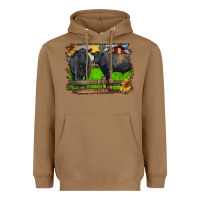 Toasted Coconut black angus cattle and bull in barnyard Heavyweight Hoodie - RanaPortraitStore