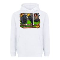 White black angus cattle and bull in barnyard Heavyweight Hoodie - RanaPortraitStore