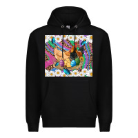Black easter farm chicken chick rooster daisys butterfly sunflower eggs glit Premium Hoodie - Artiststas
