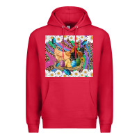 Cardinal easter farm chicken chick rooster daisys butterfly sunflower eggs glit Premium Hoodie - Artiststas