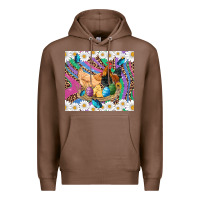 Chestnut easter farm chicken chick rooster daisys butterfly sunflower eggs glit Premium Hoodie - Artiststas