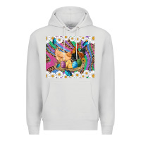 Dove Grey easter farm chicken chick rooster daisys butterfly sunflower eggs glit Premium Hoodie - Artiststas
