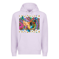Lilac easter farm chicken chick rooster daisys butterfly sunflower eggs glit Premium Hoodie - Artiststas