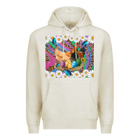 Oatmeal Heather easter farm chicken chick rooster daisys butterfly sunflower eggs glit Premium Hoodie - Artiststas