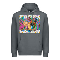 Rock easter farm chicken chick rooster daisys butterfly sunflower eggs glit Premium Hoodie - Artiststas