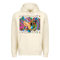 Sandshell easter farm chicken chick rooster daisys butterfly sunflower eggs glit Premium Hoodie - Artiststas