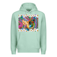 Seafoam easter farm chicken chick rooster daisys butterfly sunflower eggs glit Premium Hoodie - Artiststas
