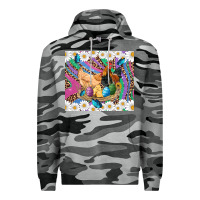 Slate Camo easter farm chicken chick rooster daisys butterfly sunflower eggs glit Premium Hoodie - Artiststas