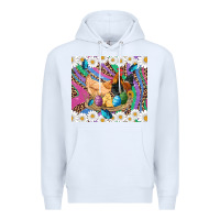 White easter farm chicken chick rooster daisys butterfly sunflower eggs glit Premium Hoodie - Artiststas