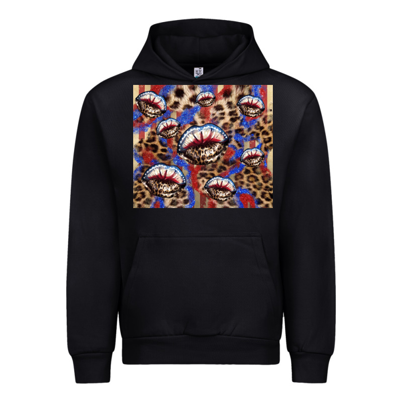 American Flag Lips Leopard Urban Hoodie by NancyCooperArtShop | Teevron