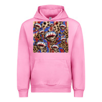 Fuchsia Pink american flag lips leopard Urban Hoodie - NancyCooperArtShop